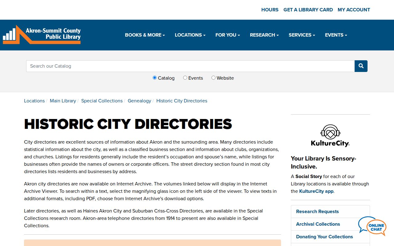 Akron city directory historic collection page
