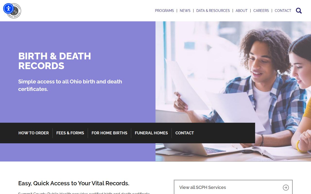 Akron residents directory Summit County vital records