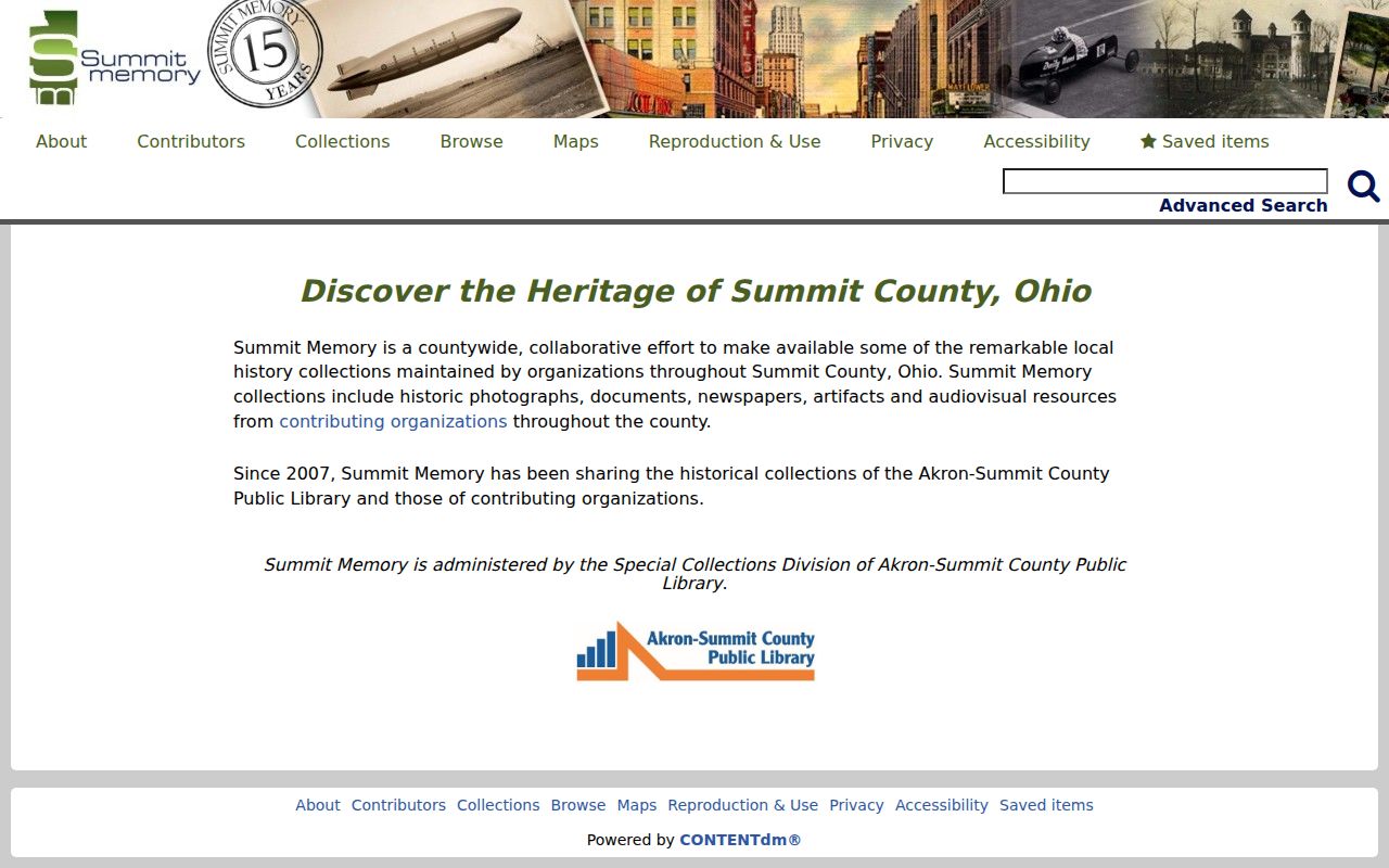 Akron ZIP code directory reference to Summit Memory local collections